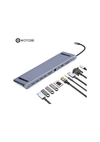 Apple Uyumlu MacBook Type-c To Hub 11 In 1 Çok Amaçlı Çoklayıcı Hub