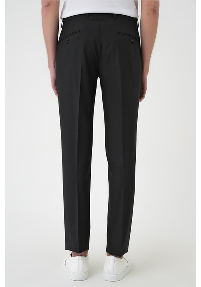 Efor Slim Fit Pilesiz Yün Klasik Siyah Kumaş Pantolon P 1191 Siyah