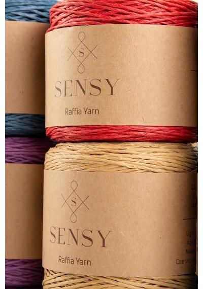 Sensy Premium 250 Gr Doğal Kağıt Ip, Hasır Kağıt Iplik, Rafya,çanta,supla,şapka Ipi,250m Sütlü Kahve