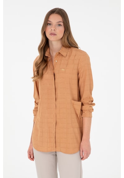 U.S. Polo Assn. Kadın Camel Uzun Kollu Tunik Gömlek 50289890-VR015