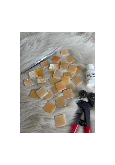 Sanatsal Mozaik Balrengi 2,5x2,5cm Mozaik Sanatı Malzeme 100gr