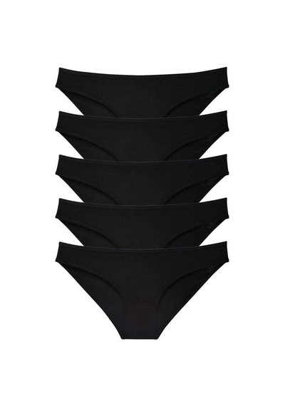 5 Adet Süper Eko Set Likralı Kadın Slip Külot Siyah Çok Renkli
