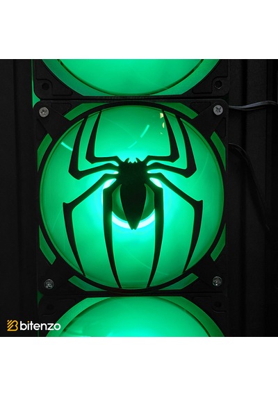Örümcek Desenli 120x120 Mm Oyun Pc Aksesuarı, Masaüstü Bilgisayar Fan Kapağı Siyah