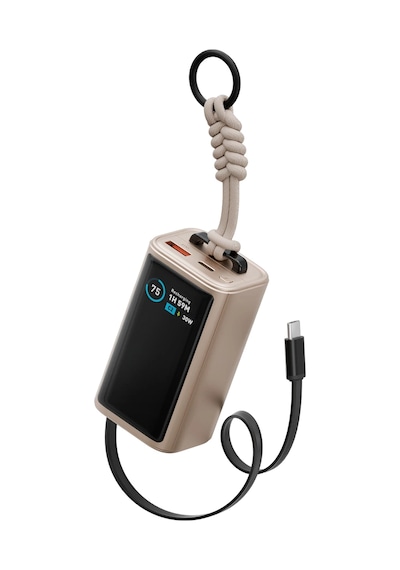 Energea Compac Arc 45 Dijital Göstergeli 10.000 Mah Dahili Type-c Kablolu 45w Şarj Çıkışlı Pd Hızlı Şarj Powerbank - Gold Gold