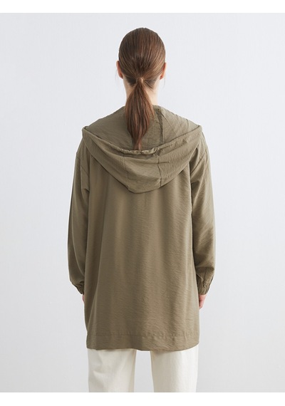 Lcw Modest Haki Kapüşonlu Oversize Kadın Tunik