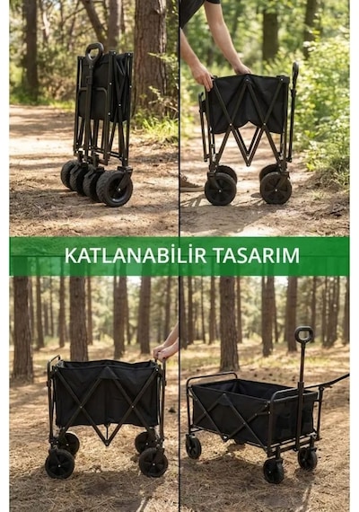 Kfw-392 Katlanır El Arabası 120 Kg Kapasite 80 L Hacim 360 Teker