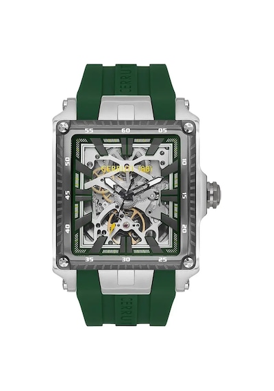 Cerruti 1881 Cıwgr0053702 Otomatik Yeşil Silikon Kordon 44x58 Mm Erkek Kol Saati Gri