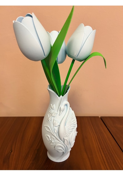 Vazo Dekoratif 3d Açık Mavi