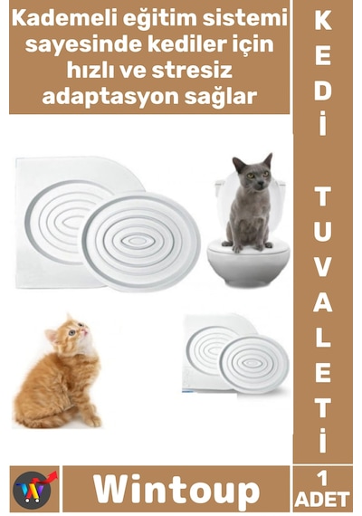 Kedituvaleti Hijyenik Pratik Modern Evcil Hayvan Eğitim Seti Aparatı Kaliteli Klozet Kedi Tuvaleti