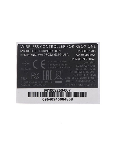 Xbox One - One Elite Kol Etiketi Kol Tamir Yedek Parça Sticker Siyah