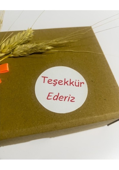 Teşekkür Ederiz Kırmızı Yazılı Yuvarlak Yapışkanlı Etiket 5x5 Cm 100 Adet