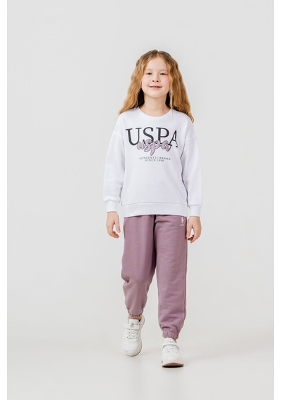 U.S. Polo Assn. Kız Çocuk Nakışlı Beyaz Uzun Kol Eşofman Takımı Us2700-c-v1 Us2700-c-v1