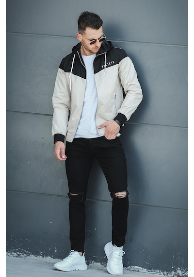Oksit Believe Baskılı Suya Dayanaklı Slim Fit Erkek Mevsimlik Mont Yağmurluk 001