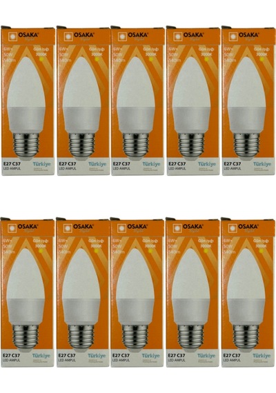 Osaka 6w 50w 3000k Sarı Işık E27 Duylu Led Ampul 10 Adet