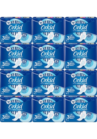 Orkid Utra Extra Hijyenik Ped Gece & Gündüz 12 x 6'lı