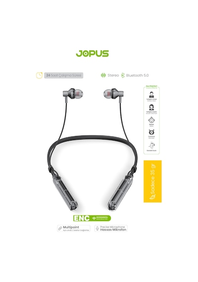 Jopus JP-BH06 Ghost Boyun Askılı Hd Ses Kaliteli Ses Değiştirme Modlu V5.3 Bluetooth Kulaklık