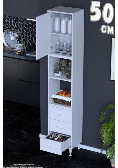 Defne 50 Cm 3 Çekmeceli Çok Amaçlı Mutfak Kiler Banyo Organizer Çocuk Odası Dolabı Oyuncak Dolabı Beyaz Defne 50 Cm 3 Çekmeceli Çok Amaçlı Mutfak Kiler Banyo Organizer Çocuk Odası Dolabı Oyuncak Dolabı Beyaz