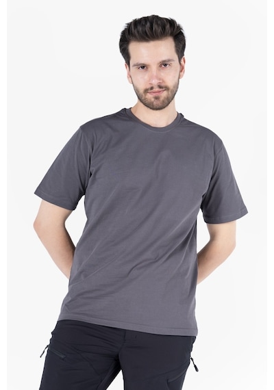 T-shirt Bisiklet Yaka %100 Pamuk Antrasit Gri
