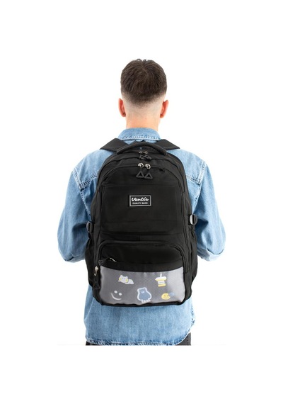 Ventis Unisex Okul Çantası Lise Ortaokul Kalemlikli 2'li Set Sırt Çantası 43 30 Cm Çok Cepli Vnt7-d Siyah