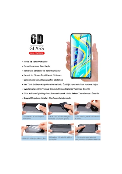 OnePlus 9 Ekran Koruyucu 6D Kırılmaz Cam Extra Darbe Emici Etkin Koruma  Ekranı Tam Kaplar