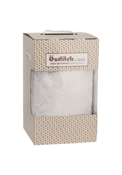 Özdilek Embos Bebek Battaniye 100x120 Açık Gri Açık Gri