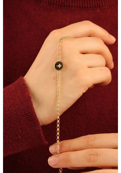 Çgk Çiğdem Gürel Kuyumculuk Kutup Yıldızı Doç Zincir Altın Bileklik Çok Renkli