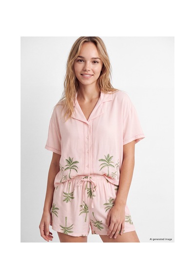 Lcw Dream Pembe Desenli Kadın Şortlu Pijama Takım