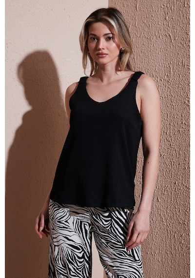 Fashion Friends Bayan Bluz 25y0513k1 Siyah Siyah