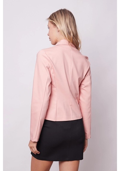 Kadın Yakalı Flato Cepli Uzun Kol Kruvaze Anvelop Hafif Likralı Kumaş Blazer Ceket-pudra Pudra Kadın Yakalı Flato Cepli Uzun Kol Kruvaze Anvelop Hafif Likralı Kumaş Blazer Ceket-pudra Pudra
