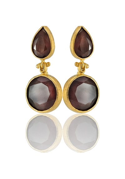 Kadir Jewellery 22 Ayar Altın Kaplama Vintage Küpe -el İşçiliği Ve Hipoalerjenik Küpe Kehribar 43811042