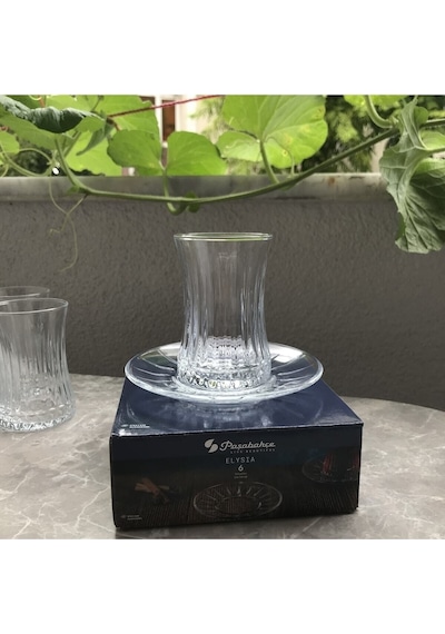 Paşabahçe Elysia Çay Tabağı 6 Lı Çay Tabak - Çay Bardağı Altı Şeffaf