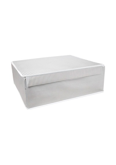 Alas Çok Amaçlı Baza Kutusu Gri Çizgili Tekli 50x40x19 Cm Gri