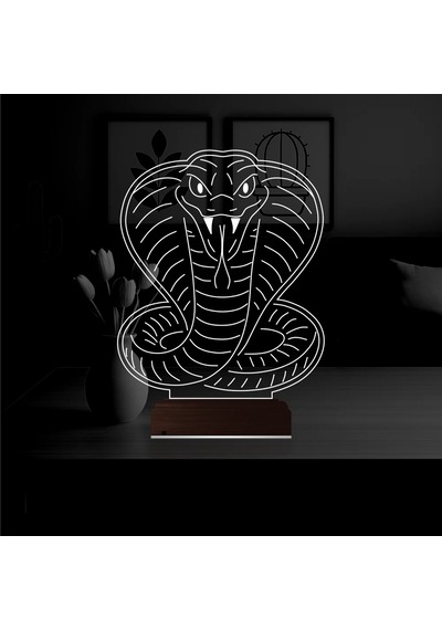 Luvivia Kobra Yılan Tattoo Tasarım 3d Lamba - Masa Gece Lambası Şeffaf