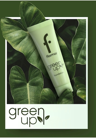 Flormar Green Up Kremsi Dokulu & Yarı Mat Bitişli Vegan Fondöten 001 Light
