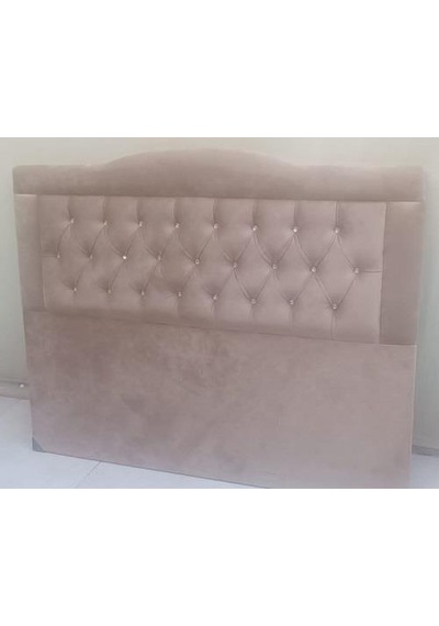 Dk El Yapımı Kapitoneli Çift Kişilik Başlık Tay Tüyü Kumaş Sütlü Kahverengi 140 CM 1448bng90308