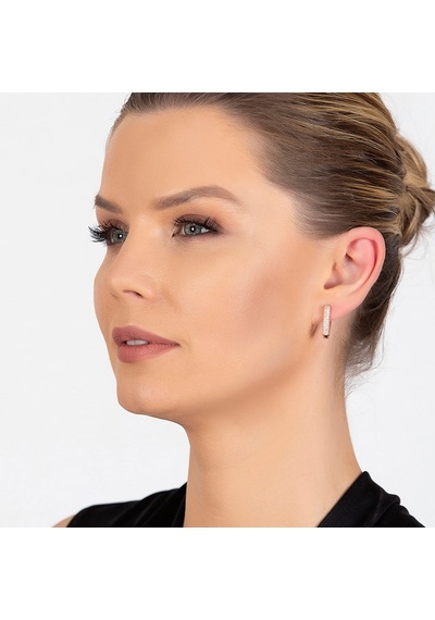 Tesbihane Starlight Diamond Zirkon Taşlı "V" Tasarım Rose Renk 925 Ayar Güm