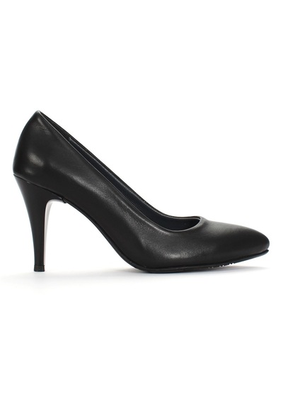 Kadın Siyah İnce Topuklu Deri Stiletto