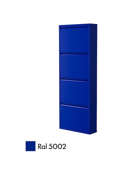 Evdemo Kilitli 4 Kapaklı Metal Ayakkabılık Lacivert