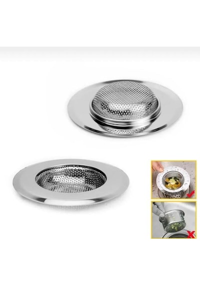 2 Adet 11.5 Cm Büyük Boy Paslanmaz Çelik Lavabo Süzgeci -evye Süzgeç 11.5 Paslanmaz Çelik Diğer