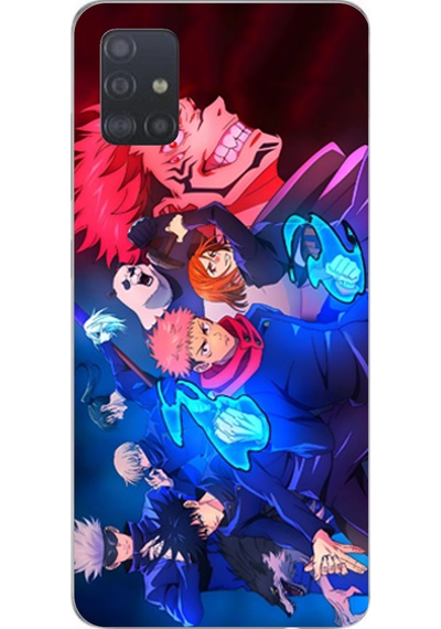 Samsung Galaxy A51 Uyumlu Jujutsu Kaisen Baskılı Silikon Kılıf Renkli
