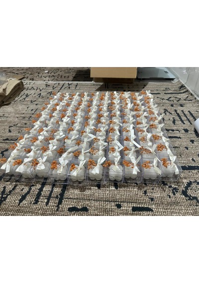 Bernami Mumluk Şamdanpinterest Özel Düğün Lüks Mini Çiçekli Bubble Mum Krem Kurdela Süslemeli 10 Adet Diğer