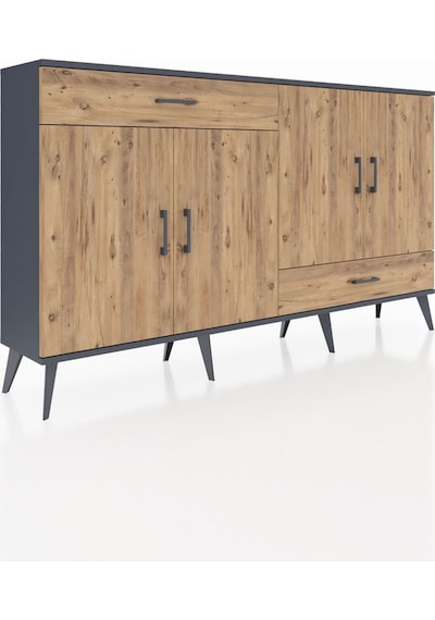 Arges Konsol 5 Raflı 2 Çekmeceli 4 Kapaklı 176x30x99 Antrasit-çam Antrasit-çam Arges Konsol 5 Raflı 2 Çekmeceli 4 Kapaklı 176x30x99 Antrasit-çam Antrasit-çam