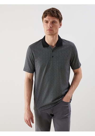 Lcwaıkıkı Classic Siyah Polo Yaka Merserize Görünümlü Erkek Tişört