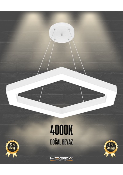 Cometa Beyaz Kasa, Doğal Beyaz Işık Modern Sarkıt Led Avize Beyaz
