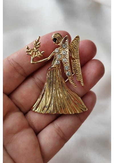 Gracefulvirgo Başak Broşu Altın