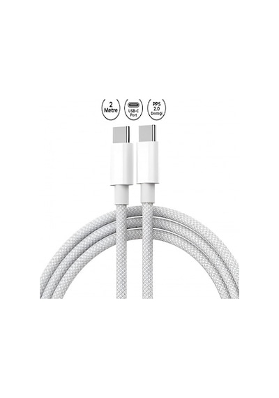 Apple Macbook Uyumlu120w Usb-c To Usb-c Hızlı Şarj Ve Veri Aktarım Kablosu Hasır Örgülü Dayanıklı Tasarım 2 Metre Senalstore