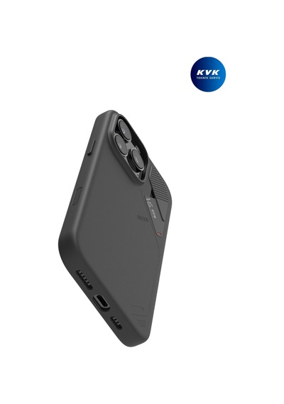 İphone 16 Pro Max Uyumlu Magsafe Özellikli Vegan Deri Kılıf - Renk Değiştiren Isı Sensörü - A16 Siyah