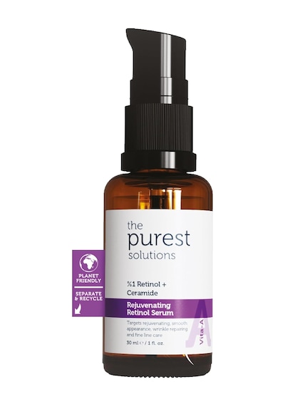 The Purest Solutions, Retinol İçerikli Gece Bakım Serumu, Kırışıklık Karşıtı Bakım, 30 Ml %1 Retinol + Seramid