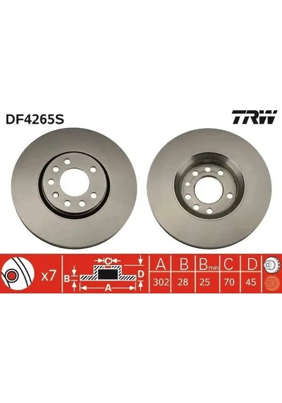 Trw Df4265s Fren Diski On 09191247 569004 9191247 2 Adettir