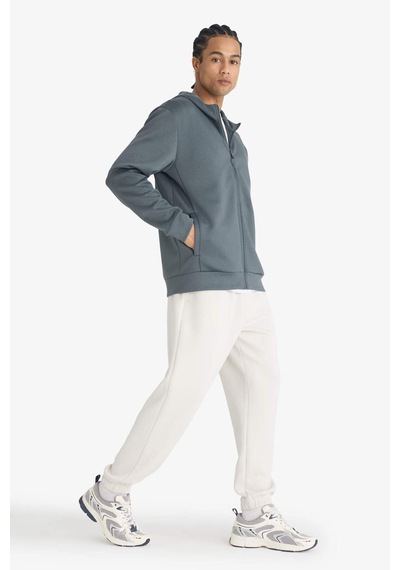 Defacto Standart Fıt Kapüşonlu Fermuarlı Sweatshirt F9377AX26SP